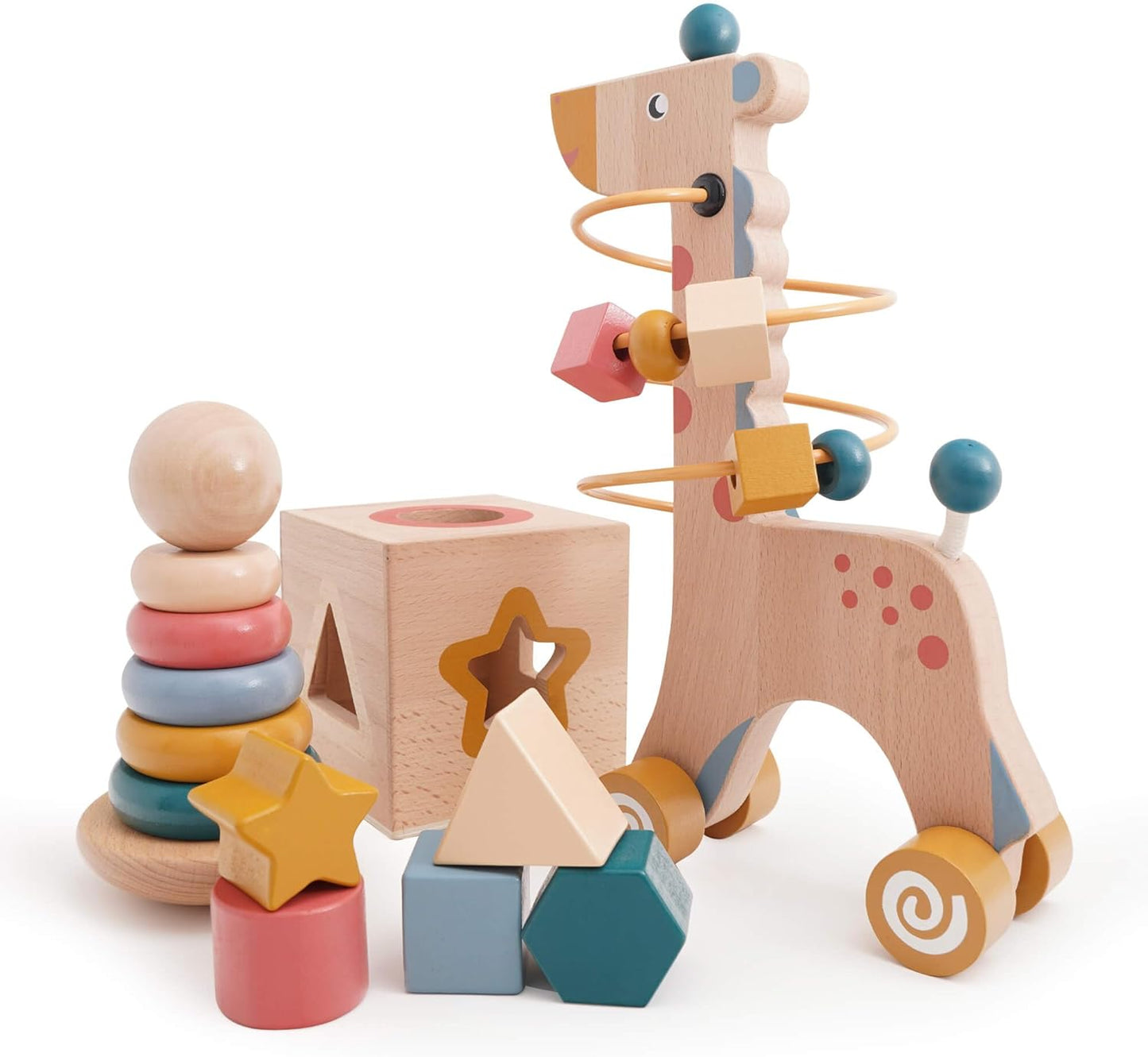 3-in-1 Wooden Montessori Toys for Toddlers 1-3